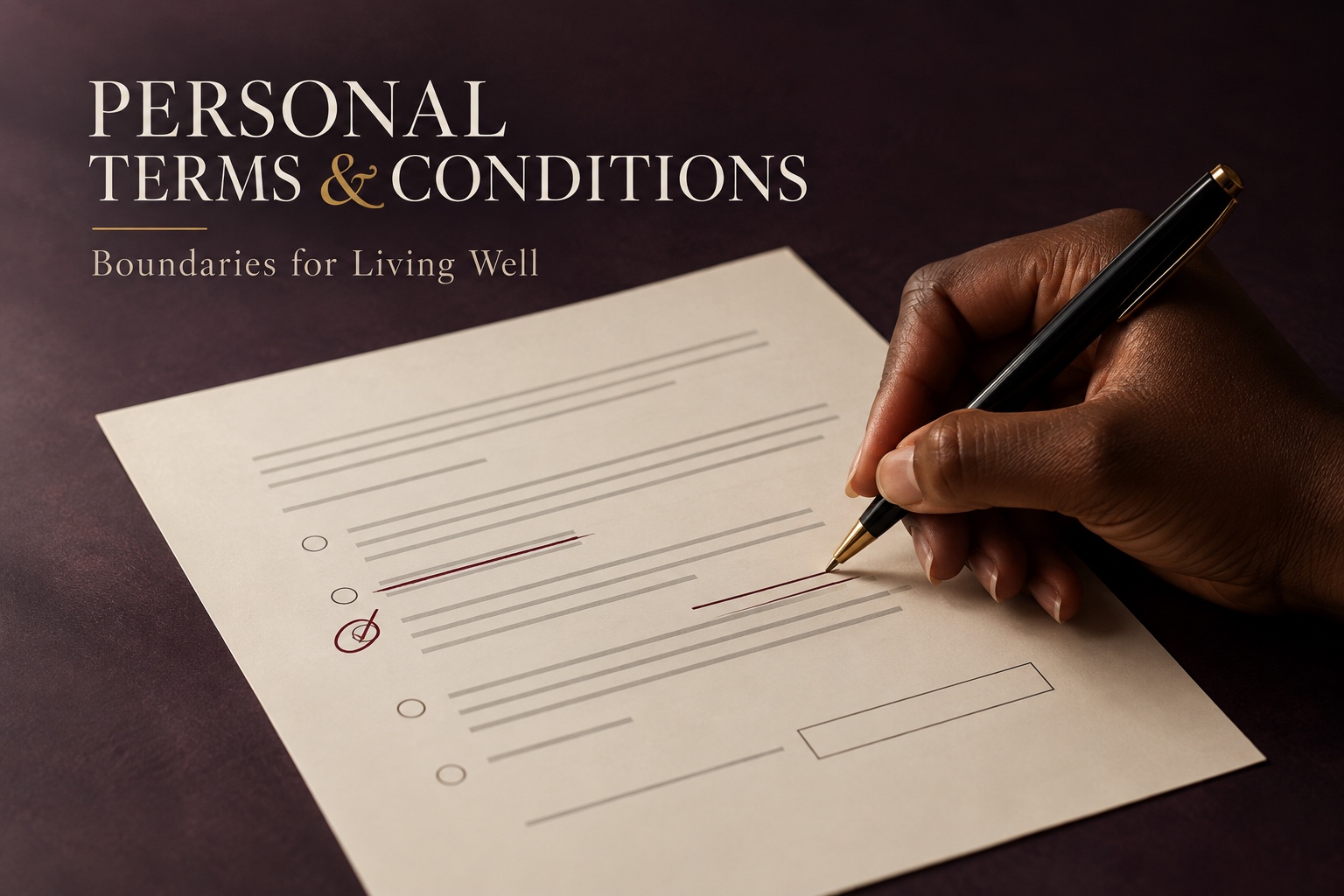 Personal Terms and Conditions, Boundaries for Living Well cover artwork