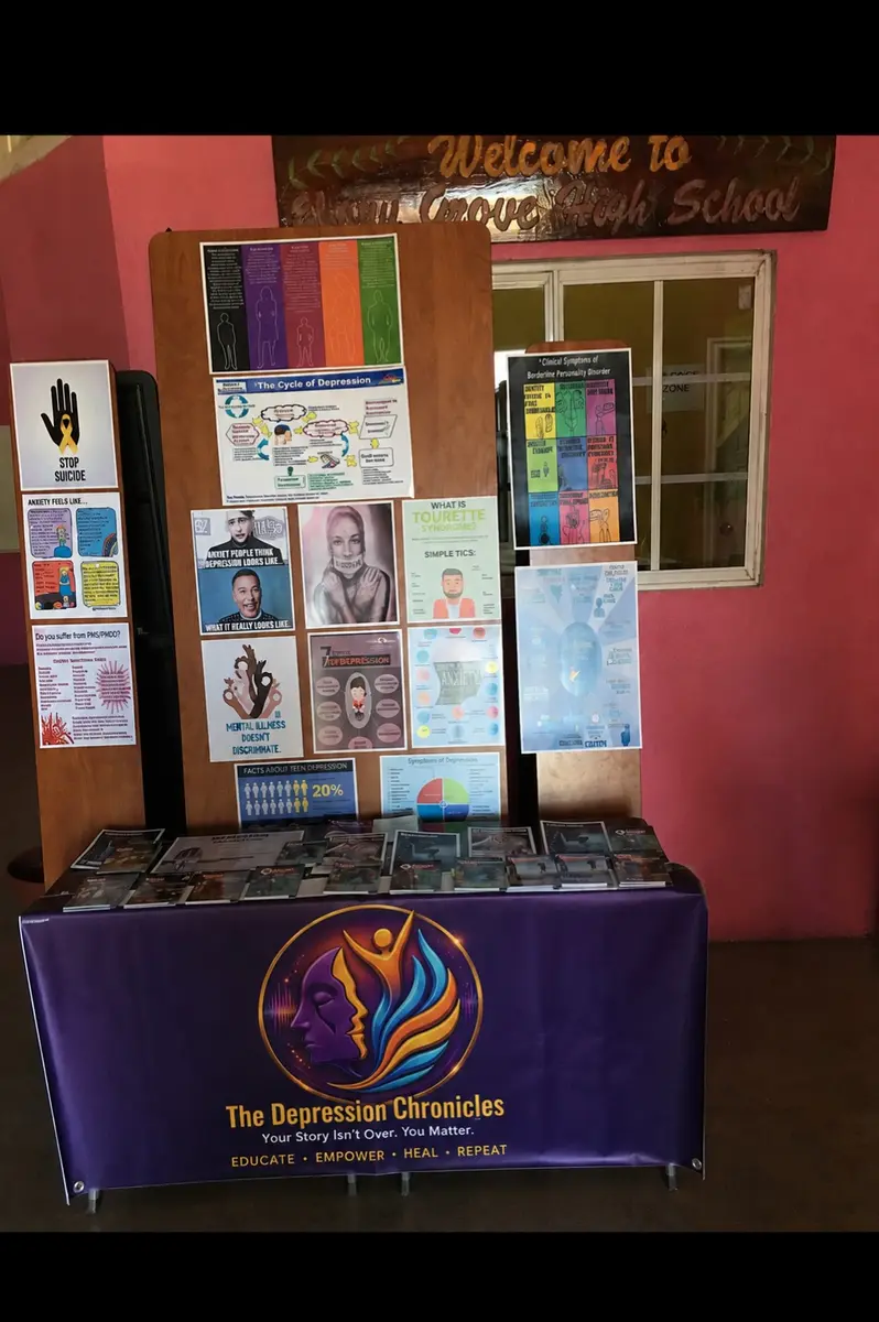 The Depression Chronicles outreach table and educational display